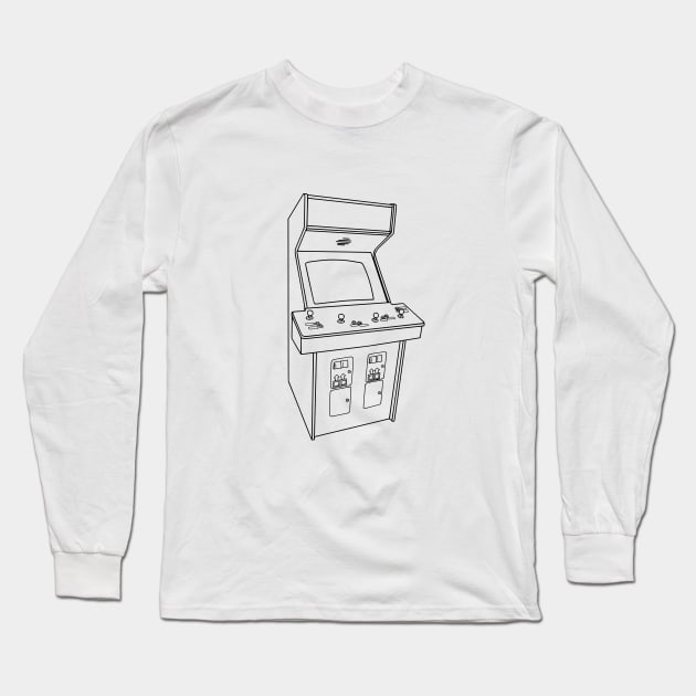 Classic Upright 4-player Arcade Cabinet Long Sleeve T-Shirt by arcadeheroes